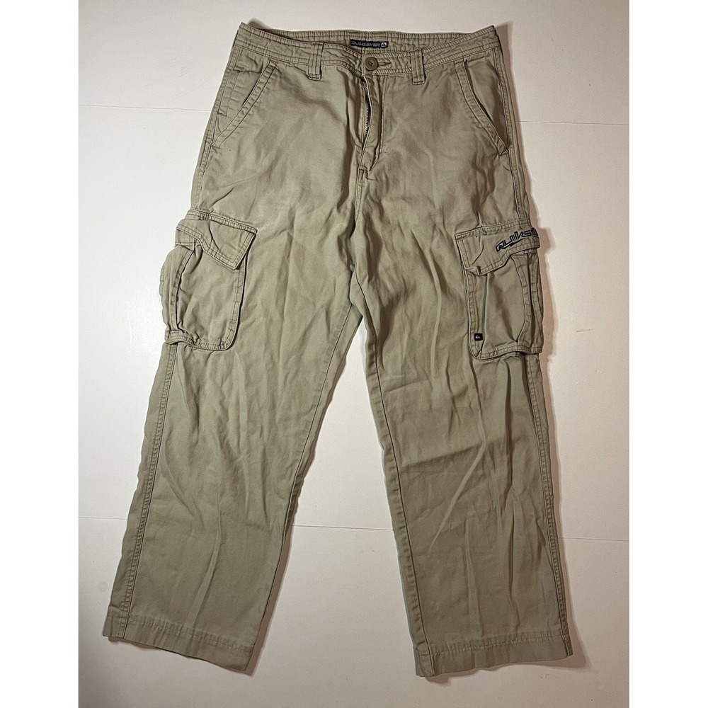 Vintage Quiksilver Cargo Pants Size 30 Baggy Utility Pockets 90s Y2K